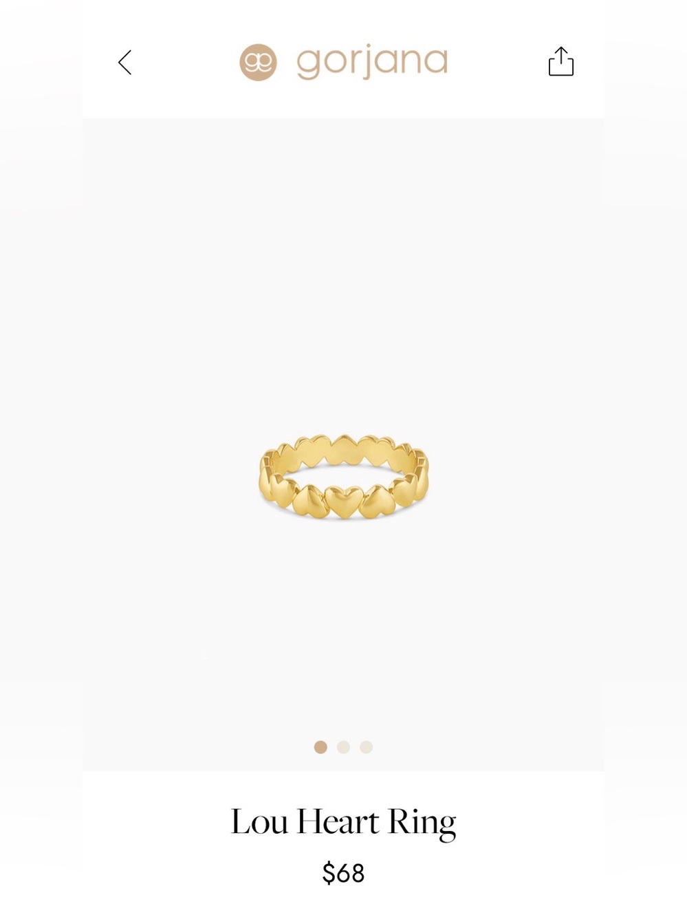 NWOT Gorjana Lou Heart Stackable Ring - Women Jewelry